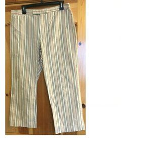 J. H. Collectibles Women's Size 14 Stretch Striped Capris Cropped Pants